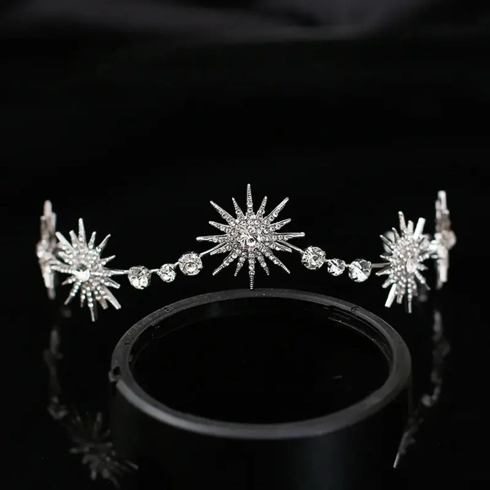 Star silver tiara headband wedding anniversary present birthday gift